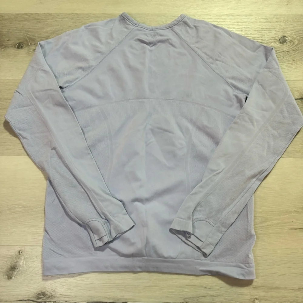 ATHLETA GIRL POWER UP SEAMLESS TOP, Dusky Blue, Size XL/14